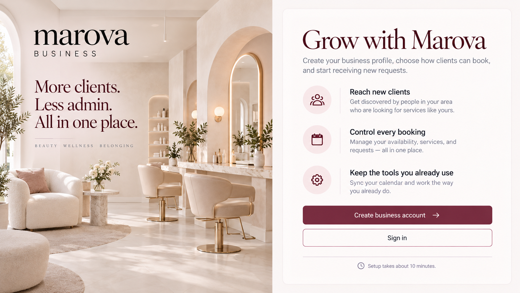 Create your business account